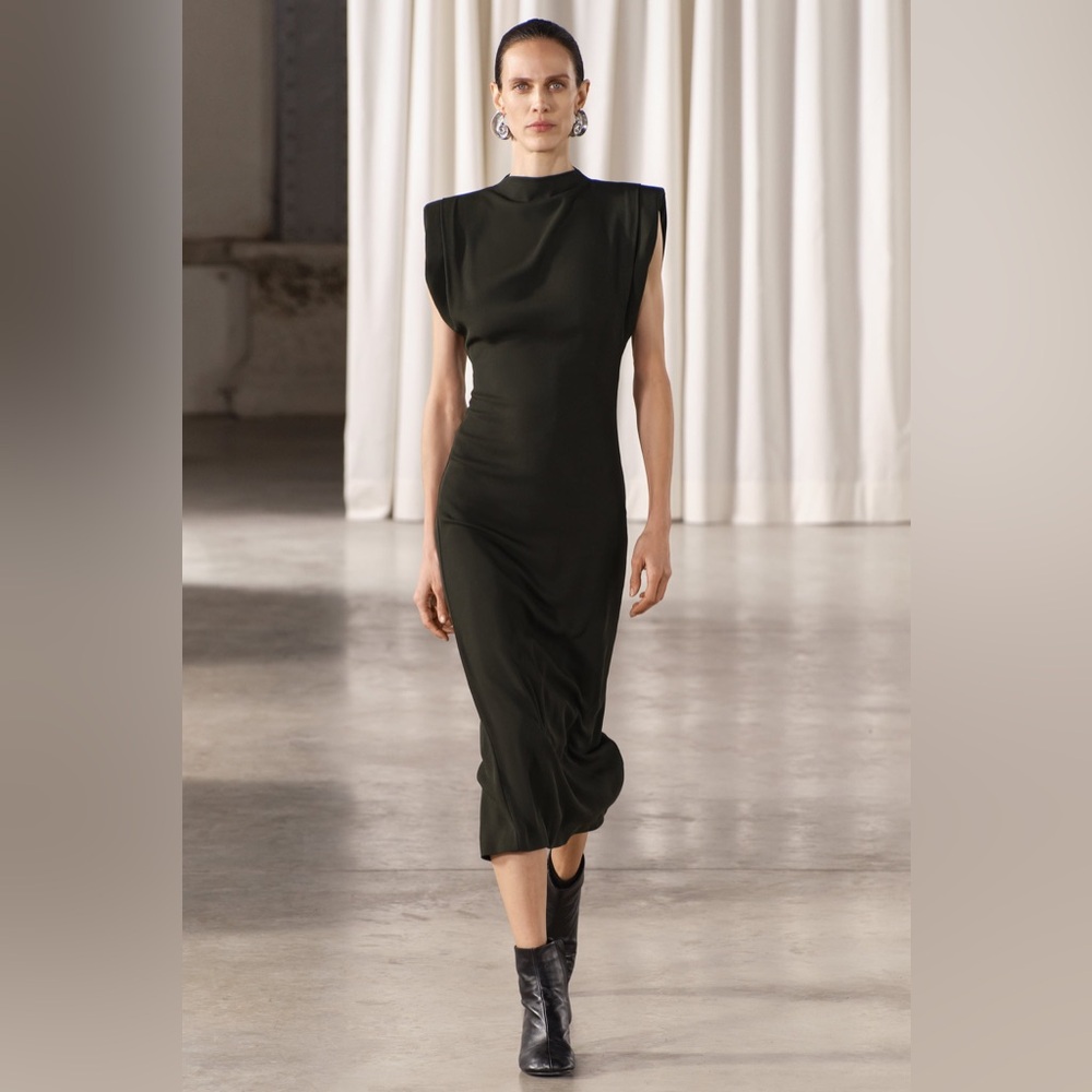 NWT ZARA COLLECTION SHOULDER PAD DRESS